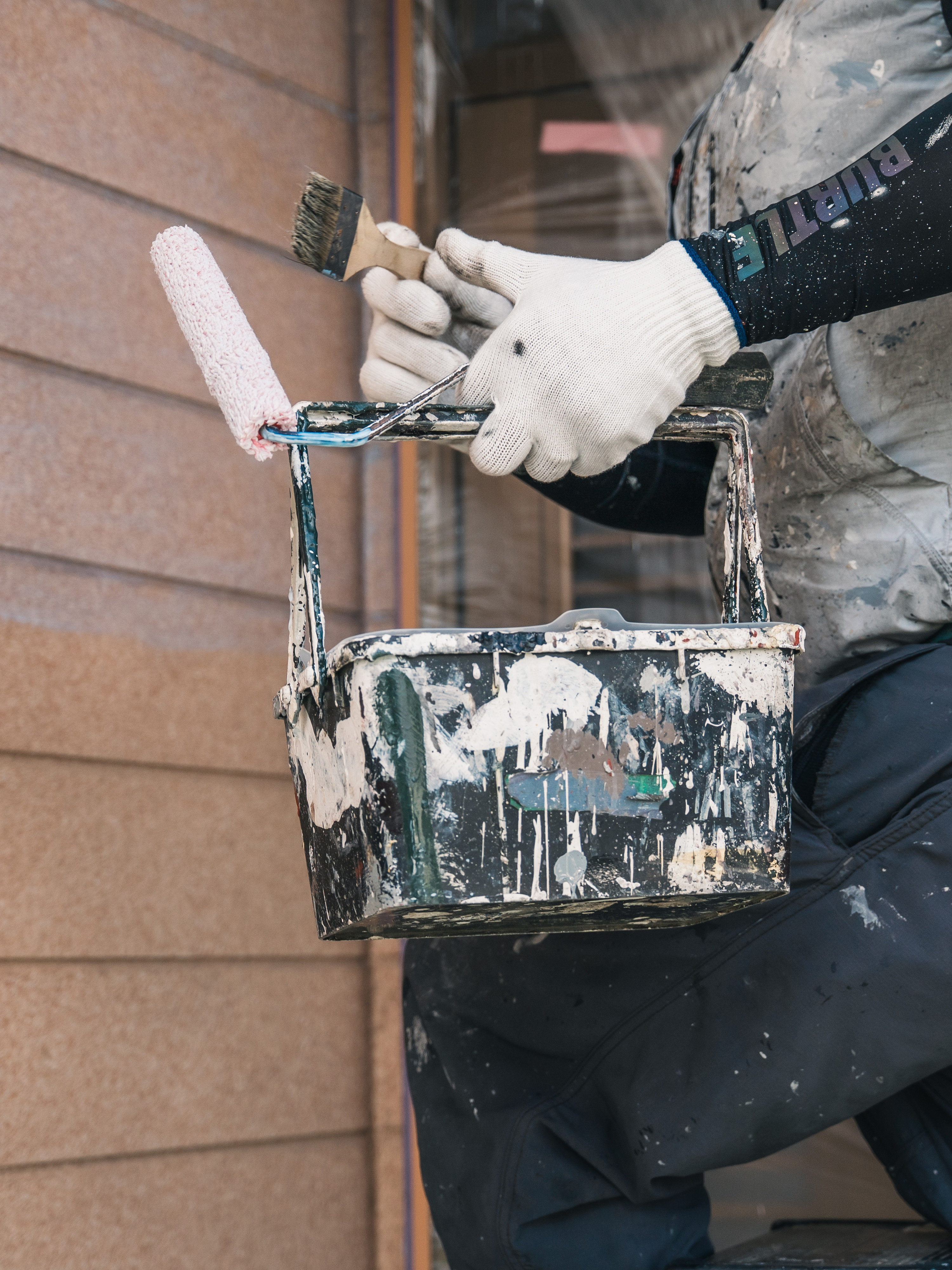 外壁洗浄中の写真